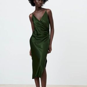 NWT Zara Lingerie Draped Midi Dress